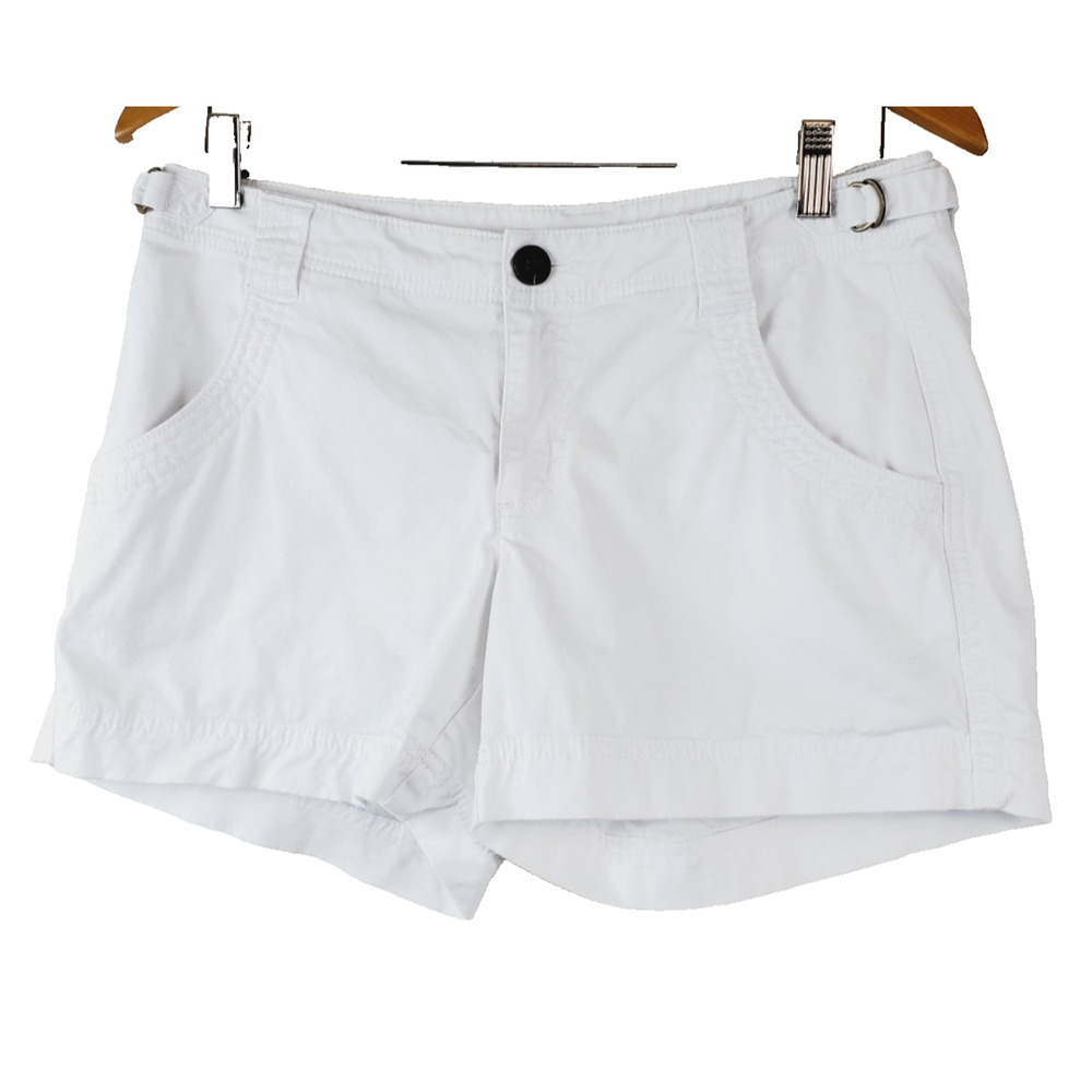 AThleta Womens 6 Shorts White Cargo Organic Cotton Pockets Small‎ Stretch